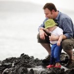 Divorce Helper - How to tell the kids or step children, father with child on beach.